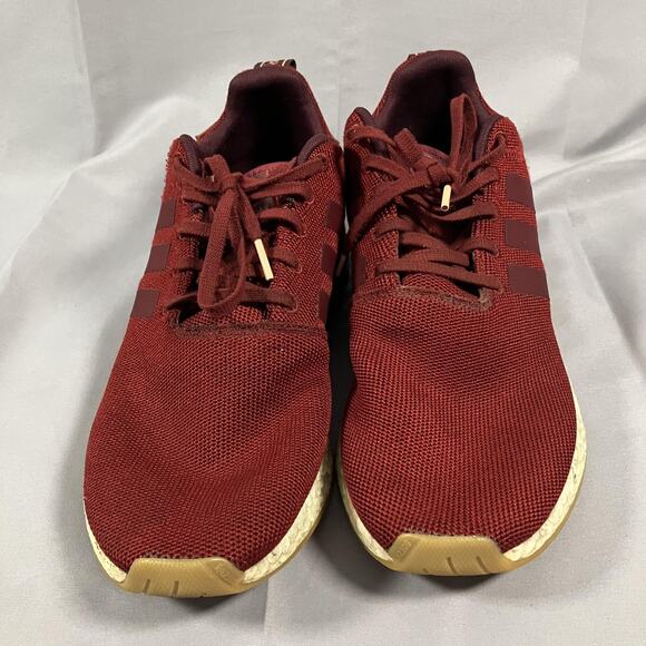 Adidas NMD R2 Shoes Mens Size 11 Maroon Red Boost Knit Sneakers Gum Sole‎ CQ2402 main image 16